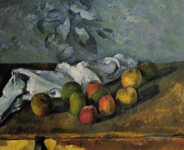 Impressionismus Stillleben Werke - Äpfel und eine Serviette Paul Cezanne Stillleben Impressionismus